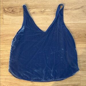 Elegant Navy Velvet Women's Top